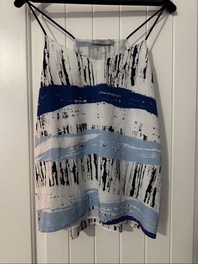 Dalia Blue & Black Brushstroke Mini Skirt